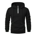 thumbnail image 1 of RMGVDSD Mens Quarter Zip Pullover Men's Casual Hooded Sweatshirt Loose Fit Pullover Autumn Winter Comfortable Solid Color Hoodie With Pocket Comfy Workout Sweatshirt, 1 of 7