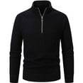 thumbnail image 1 of RMGVDSD Mens Quarter Zip Pullover Sweater Dress Slim Fit Men's Stand Up Collar Zipper Knitted Sweaters Autumn Winter Thickened Casual Sweater Top Sweater Fall Tops, 1 of 5