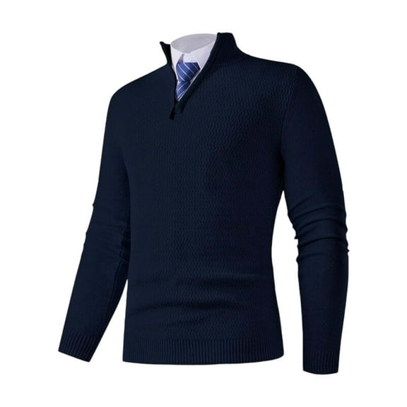 RMGVDSD Mens Quarter Zip Pullover Sweaters Men's Sweater Coat Casual Knit Outerwear Warm Winter Fall Fashion Comfortable Pullover Top Daily Wear Thermal Sweater Tops