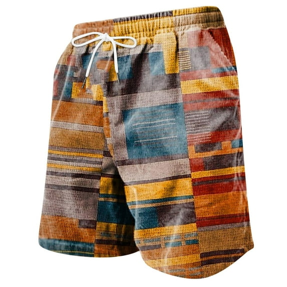 RMGVDSD Mens Shorts Casual Shorts Trend Printed Casual Vintage Plaid Vacation Beach Pants Loose Shorts For Men Trendy Casual Dress Shorts