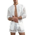 thumbnail image 1 of RMGVDSD Mens Tracksuit 2 Piece Set Long Sleeve Shirt Casual Shorts Fashion Men's Suit Men's Clothing Matching Suit Summer Suit Sportswear Comfort Casual Sportwear, 1 of 4