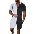 thumbnail image 1 of RMGVDSD Mens Tracksuit Casual Set Men's Short Sleeve Polo Shirt Shorts Set Tropical Hawaiianss Athletic Shorts Set Beach Sports Suit Fashion Sports Suits, 1 of 8