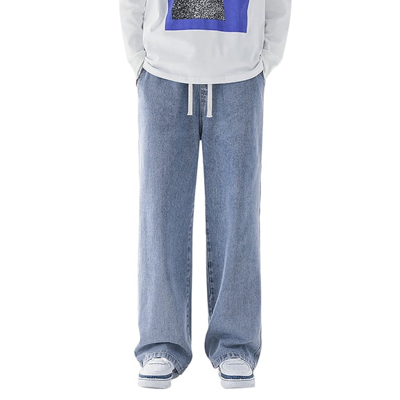 RMGVDSD Mens Vintage Wide Leg Jeans Mens Autumn Winter Casual Pant Sports Pants With Pocket Fashion Long Pants Jeans Loose Fit Joggers Pant