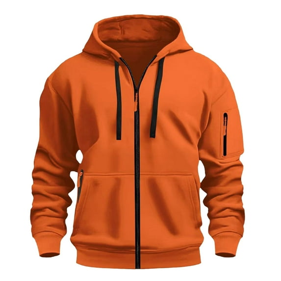 RMGVDSD Mens Zip Up Hoodies Men's Hooded Sweatshirt Jacket Casual Pullover Fall Winter Coat Comfortable Solid Color Hoodie Jackets Comfy Mens Hoodies
