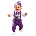 thumbnail image 1 of RMGVDSD My First Halloween Baby Boy Outfit Long Sleeve Bowtie Romper Suspender Pants with Hat 3 Piece Baby Fall Clothes Set 6-12 Months, 1 of 4