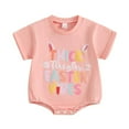 thumbnail image 1 of RMGVDSD Baby Boy Girl Easter Outfit Cute Bunny Short Sleeve Bubble Romper Onesie Bodysuit My First Easter Clothes 6-12 Months, 1 of 6