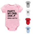 thumbnail image 1 of RMGVDSD Baby Boys Girls Bodysuit Short Sleeve Letter Print Romper One-Piece Outfit Baby Onesies Soft Cute Clothes 0-3 Months, 1 of 4