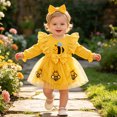 thumbnail image 1 of RMGVDSD Baby Girl Cartoon Romper Dress Ruffle Long Sleeve Clothes with Bow Headband Cute Fall Winter Outfit Set, 1 of 8