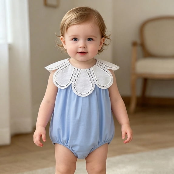 RMGVDSD Newborn Baby Girl Clothes Sleeveless Bubble Romper, Newborn Infant Bodysuit Playsuit Snap Crotch Baby Onesie Fashion Clothes