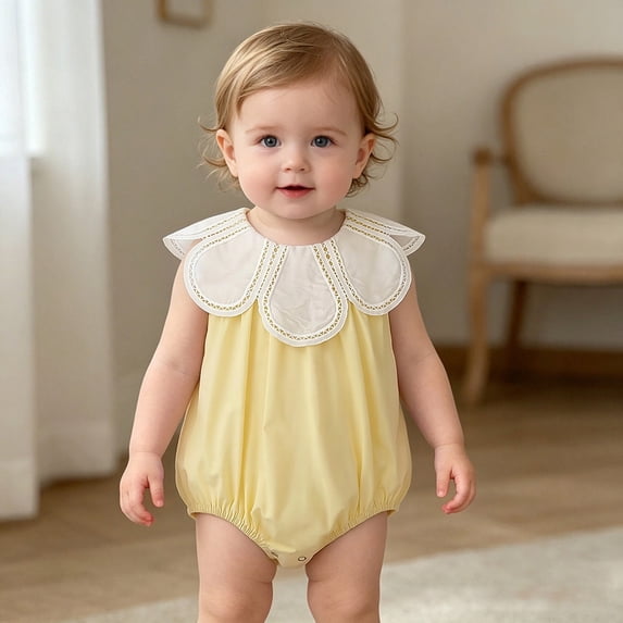 RMGVDSD Newborn Baby Girl Clothes Sleeveless Bubble Romper, Newborn Infant Bodysuit Playsuit Snap Crotch Baby Onesie Fashion Clothes