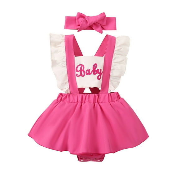 RMGVDSD Newborn Baby Girl Romper Infant Girls Summer Clothes Fly Sleeve Ruffles Prints Romper Dress Jumpsuit Newborn Bodysuits Toddler Romper Onesie