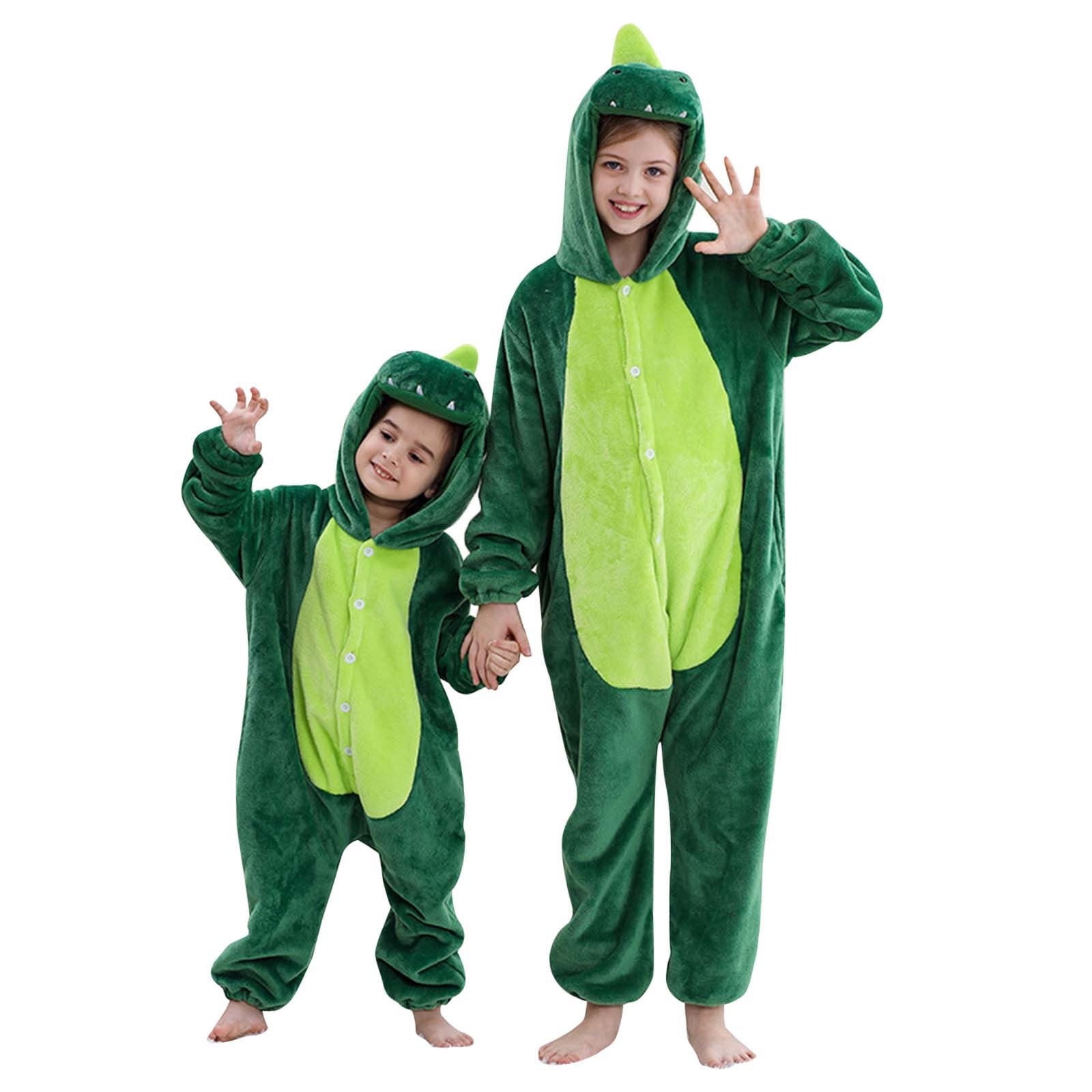 RMGVDSD Onesie Kids Animal Pajamas for Boys Girls Kids Warm Hooded Jumpsuit Pajamas Coat Children Sleepwear One-Piece Toddler Button Jumpsuits