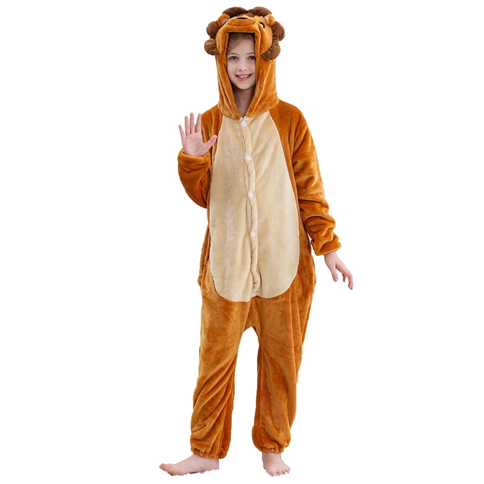 RMGVDSD Onesie Kids Animal Pajamas for Boys Girls Kids Warm Hooded Jumpsuit Pajamas Coat Children Sleepwear Stylish Cute Bodysuit Jumpsuit