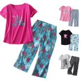 thumbnail image 1 of RMGVDSD Pajamas for Women Set Short Sleeve Sleepwear Tops with Capri Pants Casual Cute Print Pajama Sets Soft Comfy Loungewear, 1 of 3