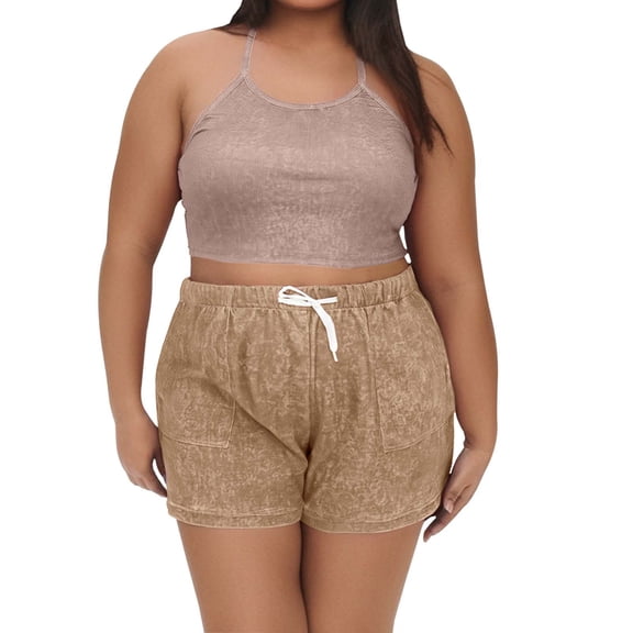 RMGVDSD Plus Size Floral Print Casual Tank Top And Shorts Set For Women Comfortable Summer Outfit Relaxed Fit Loungewear Sets