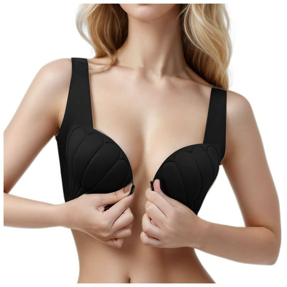 RMGVDSD Push up Bras for Women Front Button Push Up Petal Cup Seamless Bra Women's Soft Support Lift Back Support Bra Cover Workout Yoga Crop Tops