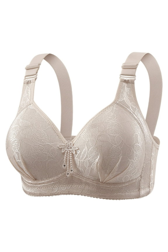Push up Seamless Bra Women's Lace Push Up No Underwire Comfortable Breathable Bra Four Button Mom Bra Comfortable Everyday Bra