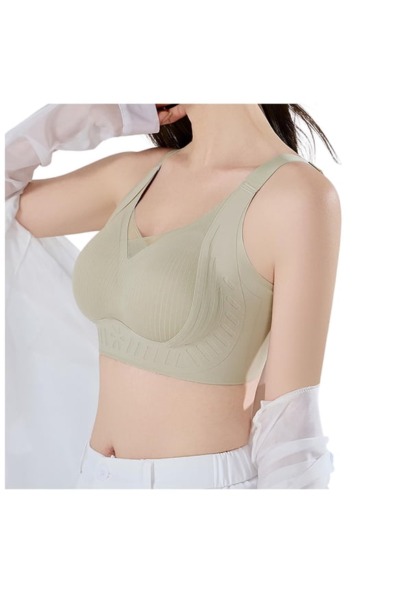Sports Bra for Women Fixed Cup Lift Seamless Bra Adjustable Underwire Breathable Retraction Bra Daily Comfortable Bra