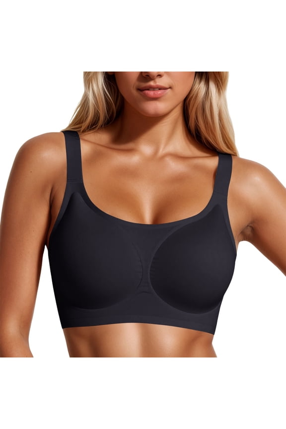 Stylish Bras for Women Comfortable Wireless Supportive Bra With Wide Straps Full Coverage Bralette Everyday Large Sizes Brassiere Tshirt Everyday Bras