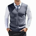 thumbnail image 1 of RMGVDSD Stylish Men's Sweater Vest Mens Sweater Vests Casual Fall Sleeveless V Neck Knit Pullover Loose Fit Versatile Layering Casual Outings Wear Casual Dress Sweater, 1 of 9
