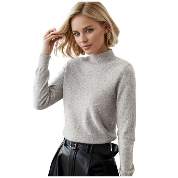 RMGVDSD Sweaters For Women Long Sleeve Pullover Elegant Solid Color Autumn Winter Warm Sweater Comfort Pullover Sweater Tops /Grey
