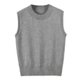 thumbnail image 1 of RMGVDSD Sweaters for Women Knit Sleeveless Sweater Vest Round Neck Solid Color Layering Tops for Autumn Casual Wear Solid Color Comfort Vests,Size L, 1 of 4