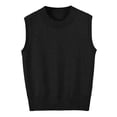 thumbnail image 1 of RMGVDSD Sweaters for Women Knit Sleeveless Sweater Vest Round Neck Solid Color Layering Tops for Autumn Casual Wear Solid Color Comfort Vests,Size M, 1 of 4