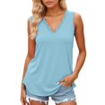 thumbnail image 1 of RMGVDSD T Shirts for Women Womens Summer Tank Tops Loose Fit Lace V Neck Sleeveless Tops Shirts Dressy Casual Flowy Loose Fit Basic Tees, 1 of 5
