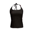 thumbnail image 1 of RMGVDSD Tank Tops For Women Summer Solid Style Beaded Collarless Tie Back Tank Top With Sheer Back Revealing Solid Color Sporty Casual Top Versatile Tees, 1 of 6