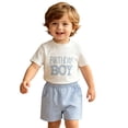 thumbnail image 1 of RMGVDSD Toddler Baby Boy Birthday Outfit Short Sleeve T Shirt Plaid Shorts Set Boys Summer Clothes Casual Comfortable Everyday Wear Daily School Wear, 1 of 5
