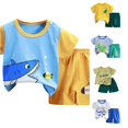 thumbnail image 1 of RMGVDSD Toddler Baby Boy Clothes Summer Cartoon Print T Shirt Short Sleeve Tops Shorts Set Casual 2Pcs Outfits Children's Shorts Suit 3-4 Years, 1 of 7