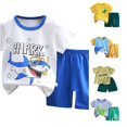 thumbnail image 1 of RMGVDSD Toddler Baby Boy Clothes Summer Cartoon Print T Shirt Short Sleeve Tops Shorts Set Casual 2Pcs Outfits Children's Shorts Suit 5-6 Years, 1 of 7