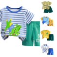 thumbnail image 1 of RMGVDSD Toddler Baby Boy Clothes Summer Cartoon Print T Shirt Short Sleeve Tops Shorts Set Casual 2Pcs Outfits Children's Shorts Suit 7-8 Years, 1 of 7