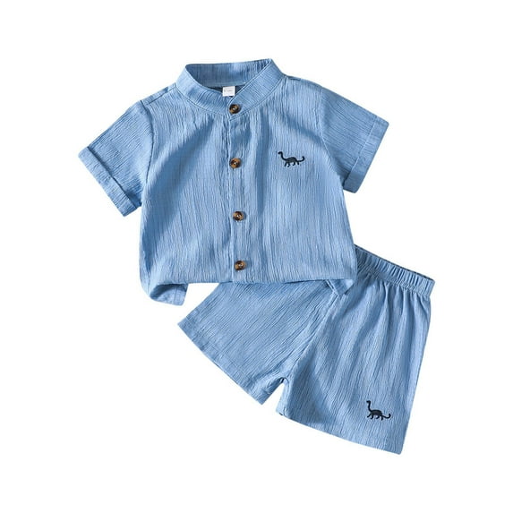 RMGVDSD Toddler Baby Boy Clothes Toddler Boys Summer Outfits Casual Breathable Short Sleeve Shirts Top And Shorts Set For Baby Infant 9-12 Months