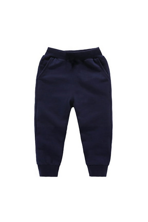 Toddler Baby Boy Fall Pants Boys Girls Active Jogger Casual Pants Solid Color Comfort Warm Pants Athletic Trousers 2-3 Years/Navy