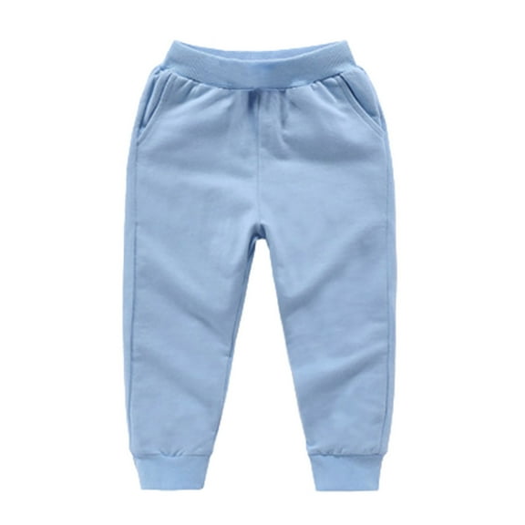 RMGVDSD Toddler Baby Boy Fall Pants Boys Girls Active Jogger Casual Pants Solid Color Comfort Warm Pants Athletic Trousers 6-7 Years/Light blue