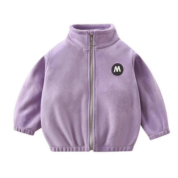 RMGVDSD Toddler Baby Boys Girls Fleece Jacket Children's Autumn Winter Cute Fuzzy Zip Up Coat Long Sleeve Warm Outwear Collar Outside Wear Tops 18-24 Months