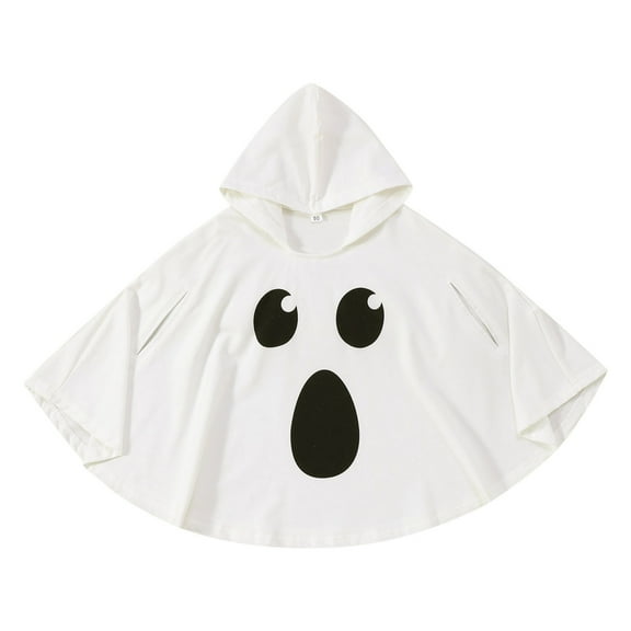 RMGVDSD Toddler Baby Boys Girls Halloween Clothes White Ghost Face Robe Cape Hooded Robe Hallowmas Fancy Party Kids Dress Up Outfit Cute Baby Clothes Top 2-3 Years