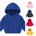 thumbnail image 1 of RMGVDSD Toddler Baby Boys Girls Hoodies Sweatshirts Solid Color Pullover Long Sleeve Hooded Sweatshirt Children's Fall Clothes Tops 5-6 Years, 1 of 3