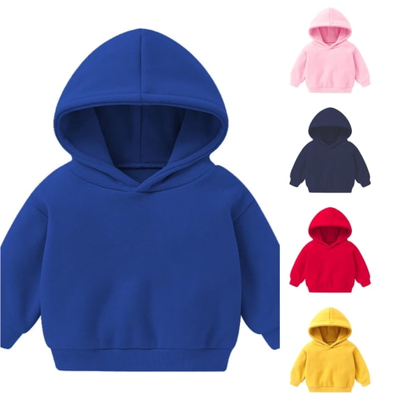 RMGVDSD Toddler Baby Boys Girls Hoodies Sweatshirts Solid Color Pullover Long Sleeve Hooded Sweatshirt Children's Fall Clothes Tops 5-6 Years