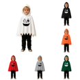 thumbnail image 1 of RMGVDSD Toddler Baby Boys Halloween Ghost Face Print Poncho Cape Hooded Tops And Pants 2pcs Holiday Party Dress Up Outfit Cute Clothes 6-7 Years, 1 of 9