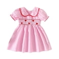 thumbnail image 1 of RMGVDSD Toddler Baby Girl Valentine's Day Dresses Puff Short Sleeve Heart Smocked Dress Summer Plaid Princess Dresses Sundress Stylish Dresses, 1 of 6
