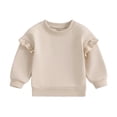 thumbnail image 1 of RMGVDSD Toddler Baby Girls Sweatshirts Ruffle Long Sleeve Solid Color Pullover Crewneck Tops Soft Casual Sweatshirt Fall Clothes 2-3 Years, 1 of 4