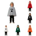 thumbnail image 1 of RMGVDSD Toddler Boys Halloween Costume Ghost Poncho Cape Hooded Tops Pants Set Kids Ghost Face Print Halloween Party Dress Up Outfit 18-24 Months, 1 of 9