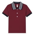 thumbnail image 1 of RMGVDSD Toddler Boys Short Sleeve Polo Shirt Classic School Uniform Shirts Solid Summer Button Collared T Shirt Tops Comfortable Basic Shirt for 3-4 Years, 1 of 2