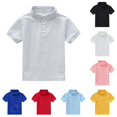 thumbnail image 1 of RMGVDSD Toddler Boys Short Sleeve Polo Shirts Summer Casual Collared Tops Solid Color School Uniform Shirts Children's T-Shirt 6-7 Years, 1 of 4