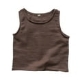 thumbnail image 1 of RMGVDSD Toddler Boys Summer Sleeveless Linen Tank Top Kids Lightweight Breathable Casual Basic Tee Shirt Tank Tops Youth Athletic Shirts for 4-5 Years, 1 of 4