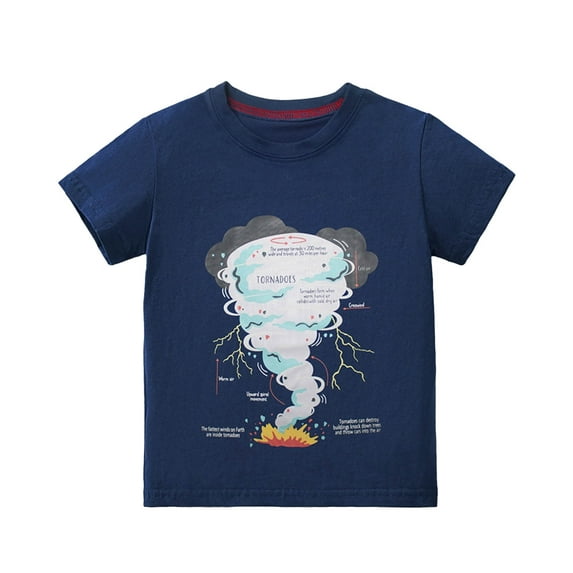 RMGVDSD Toddler Boys Tornado T Shirts Funny Casual Cartoon Print Little Kids Graphic Tee Shirt Tops Basic T-Shirts Tees Top for 4 Years
