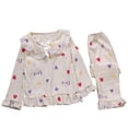 thumbnail image 1 of RMGVDSD Toddler Girl Clothes Set Girls Pajamas 2 Piece Long Sleeve Pants Sets Soft Cartoon Print Loungewear Sleepwear Outfit For Kids 4-5 Years, 1 of 5