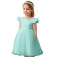 thumbnail image 1 of RMGVDSD Toddler Girls Dresses Kids Birthday Princess Tutu Dress Little Girl's Wedding Party Gown Ruffle Sleeve Formal Dresses 8-9 Years, 1 of 5